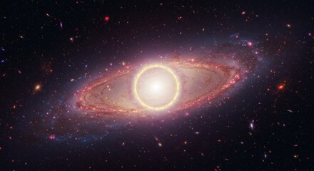 Fototapeta premium Majestic spiral galaxy with central glowing light