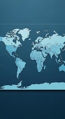 World Map Illustration - Global Connectivity and Geographic Representation.