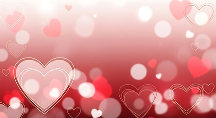 Romantic Hearts Background with Bokeh Lights for Valentines Day.
