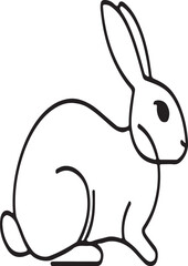 Obraz premium Rabbit Line Icon – Minimal Outline Animal Vector