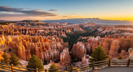 Bryce Canyon National Park at Sunset - A Majestic Landscape.
