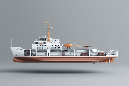 Research vessel cutaway diagram showing internal structure