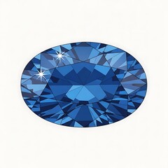 Brilliant Blue Sapphire Gemstone - A Faceted Oval Cut Jewel with Sparkling Highlights.