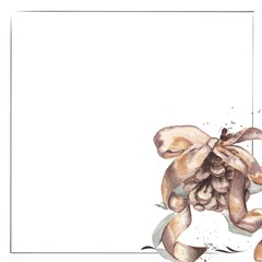 
frame with a watercolor illustration, festive