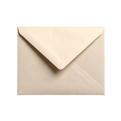 An isolated, close-up shot of a cream-colored envelope with a v-shaped flap against a black background