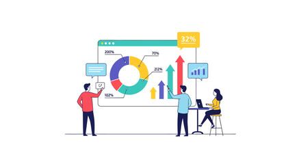 Fototapeta premium Business Growth Visualization in a Modern Office Environment