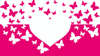 Elegant butterfly swarm forming heart shape, perfect for romantic cards, wedding invitations, and springtime designs with a modern, clean aesthetic