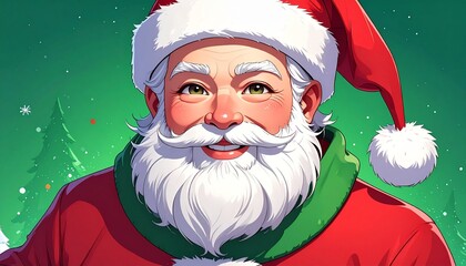 サンタクロース　アニメ画イラスト　Santa Claus