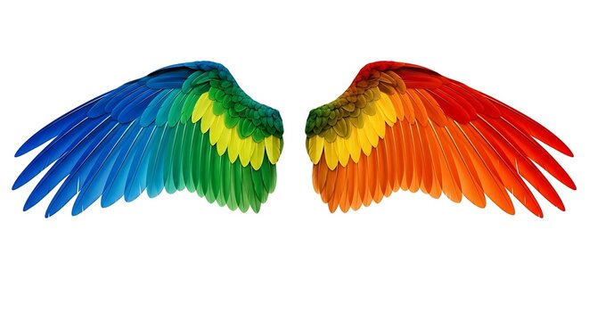 Colorful Parrot Wings - A Vibrant Display of Natures Artistry.