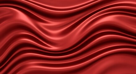 Obraz premium Elegant Red Silk Fabric with Flowing Waves and Luxurious Texture.