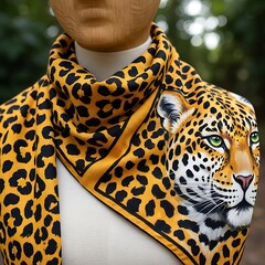 Elegant Leopard Print Scarf - A Stylish Fashion Accessory for Animal Lovers.