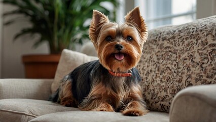 yorkshire terrier sitting 