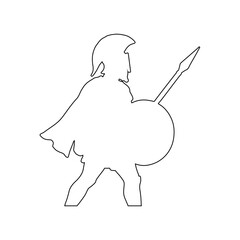 Vector outline icon of ancient warrior