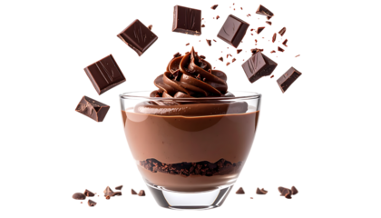 濃厚な口どけのチョコレートムース｜背景なし・透過PNG