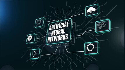 Artificial neural networks animation showing ai intelligence and deep learning in digital technology - Powered by Adobe