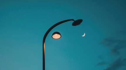 Day to Night Glow: Full Moon, Blue Skies, and City Streetlights&mdash;From Sunset Dusk to Lunar Astronomy Landscapes