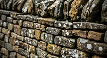 Detailed Stone Wall Texture - A Close-Up Perspective.