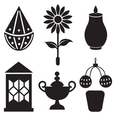 Collection of diverse home decor silhouettes for interior design and lifestyle projects