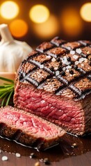 Juicy Grilled Steak with Garlic and Rosemary - A Culinary Delight.