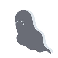 Fototapeta premium Sad ghost silhouette crying, representing sorrow and loss.