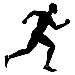 Silhouette of runner in running motion