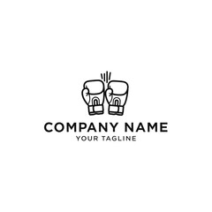 Boxing gloves logo design with company name and tagline.