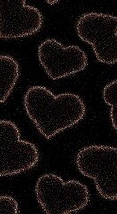 Sparkling Hearts on Black - A Romantic and Festive Background.