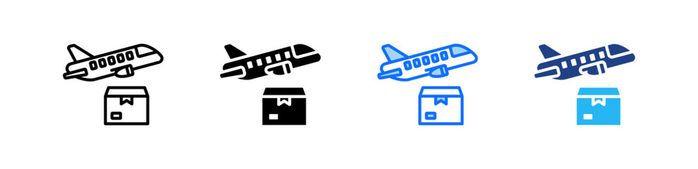 Cargo Plane Icon Set Multiple Style Collection