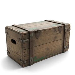 Vintage Wooden Crate - Rustic Storage Solution with Metal Accents.