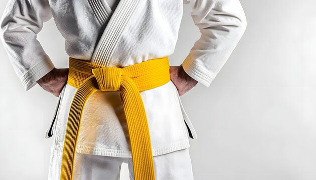 Martial artist in�white gi - Powered by Adobe