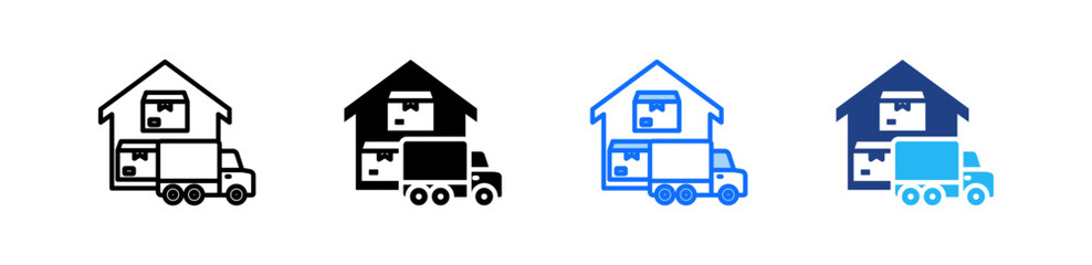 Shipping Warehouse Icon Set Multiple Style Collection