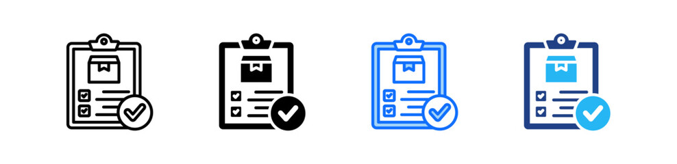 Delivery Confirmation Icon Set Multiple Style Collection