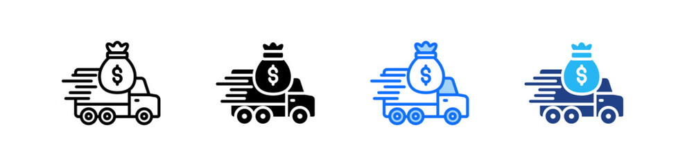 Shipping Fee Icon Set Multiple Style Collection