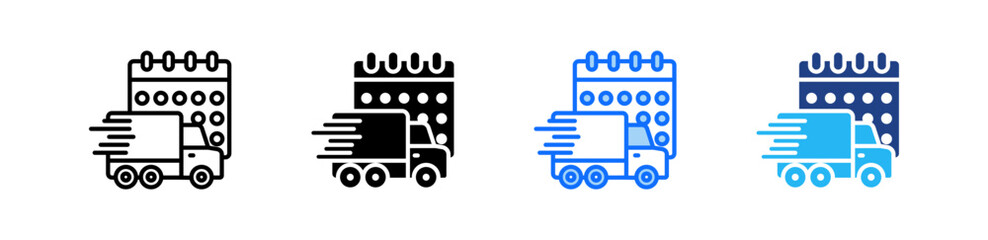 Shipping Schedule Icon Set Multiple Style Collection