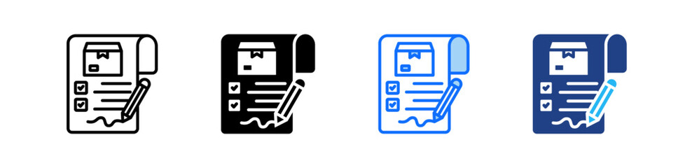 Shipping Permit Icon Set Multiple Style Collection