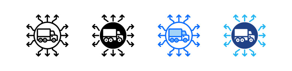 Shipping Distribution Icon Set Multiple Style Collection