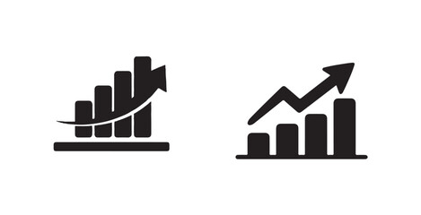 Fototapeta premium Growing graphic icon set, upward growth bar chart symbol icon, Business chart, Financial rise up, Increase profit, vector illustration eps 10.