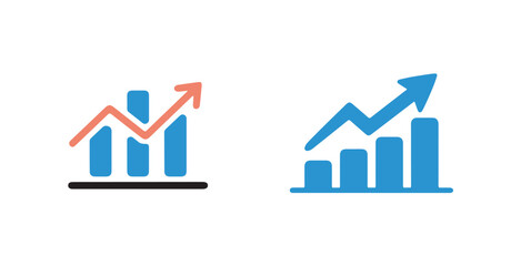 Chart icon, Bar graph with upward, graph icon graph sign, Financial rise up, Increase profit, Economic graphic growth arrow rising,vector illustration eps 10.