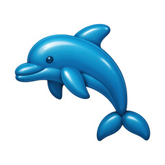 Obraz premium PNG Playful blue dolphin illustration.