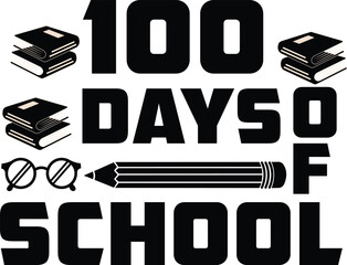 Modern 100 days typograph silhouette vector illustration scalable graphic design element