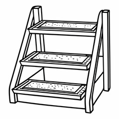 Wooden three-step pet stairs in minimalist design  