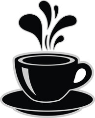 Scalable vector illustration of a steaming hot tea mug icon eps file