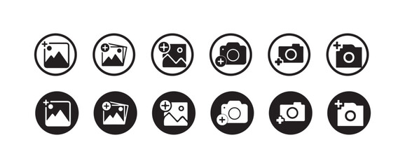 Add Photo Picture icon vector simple design, Gallery icon vector set, photo album icon, image picture symbol, Vector illustration EPS 10.