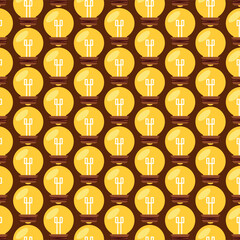 Seamless Pattern of Yellow Lightbulbs, an Ideal Background for Concepts of Innovation, Ideas, and Electricity, a Bright Design Element for Creativity and Solutions