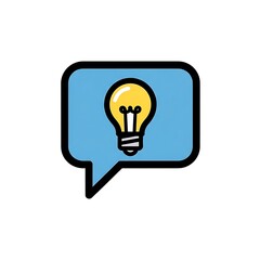 Lightbulb in Speech Bubble - Idea Generation and Communication Concept.