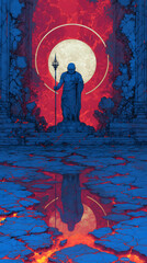 Sui-Tang Dynasties: Three Teachings Fusion - Buddhism: Xuanzang's Pilgrimage (Modern Techwear), Titanium Lamp, Holographic Sutra, Futuristic Desert