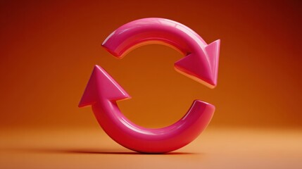 Eye-catching pink arrow symbolizing direction and progress in a clean and minimalist graphic style against a neutral background