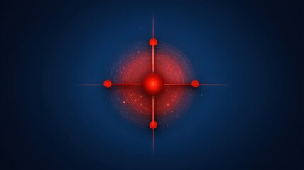 Vibrant red object centered against a bright blue background creating a striking contrast and bold visual appeal