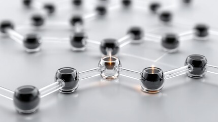Unique molecule emitting light symbolizing breakthroughs in science and technology as a visual representation of innovation