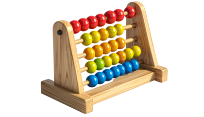 Colorful Abacus on Black Background - Educational Wooden Toy for Math Learning, Counting & Development